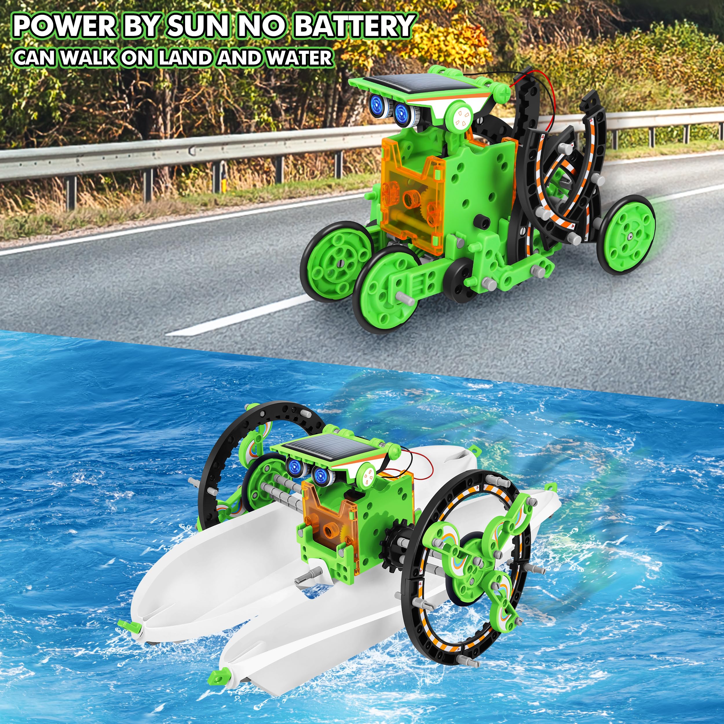 Bottleboom STEM 13-in-1 Education Solar Power Robots Toys for Boys Age 8-12, Educational Toy Science Kits for Kids Experiment Robotics Set Birthday Gifts for 8 9 10 11 12 Years Old