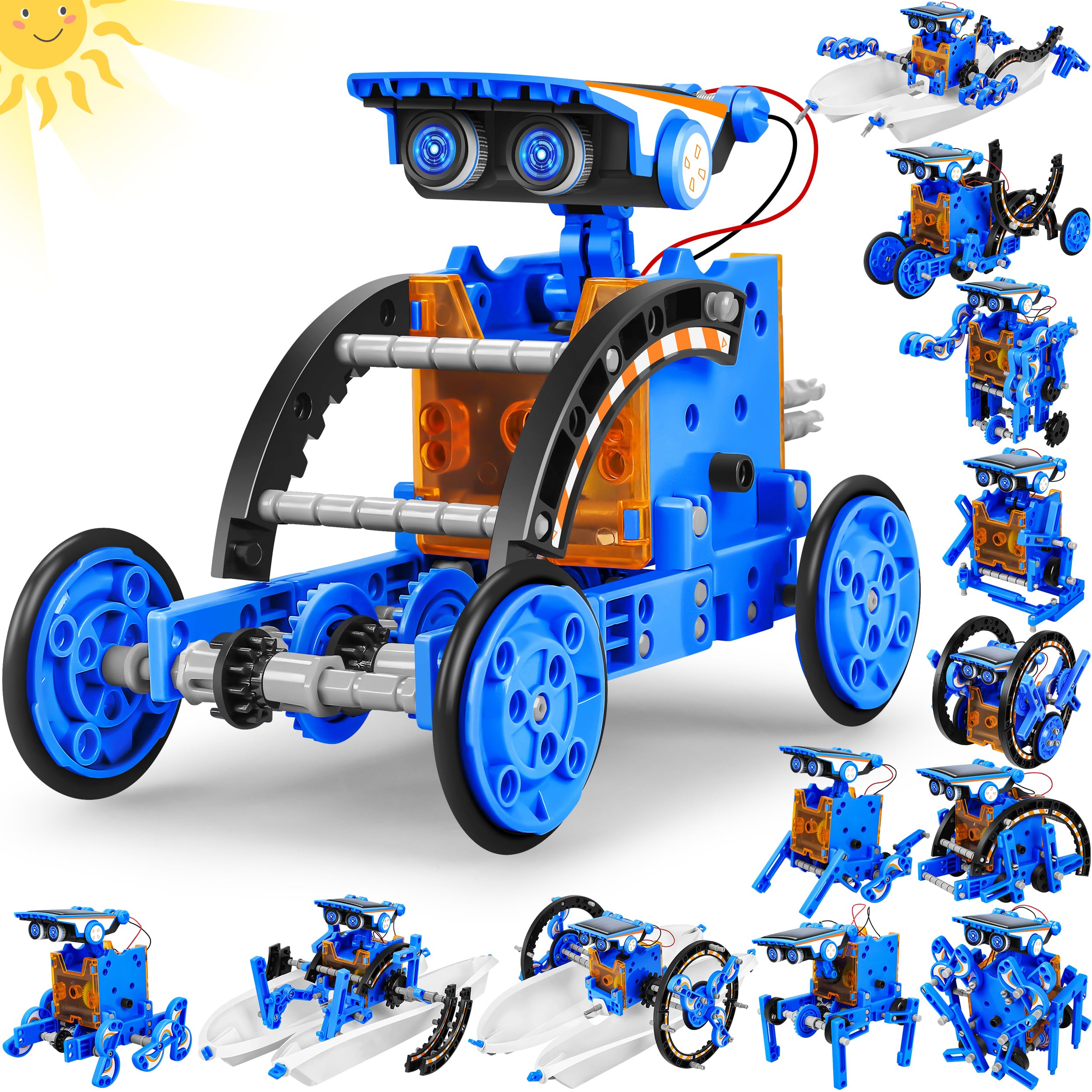 Bottleboom STEM 13-in-1 Education Solar Power Robots Toys for Boys Age 8-12, Educational Toy Science Kits for Kids Experiment Robotics Set Birthday Gifts for 8 9 10 11 12 Years Old