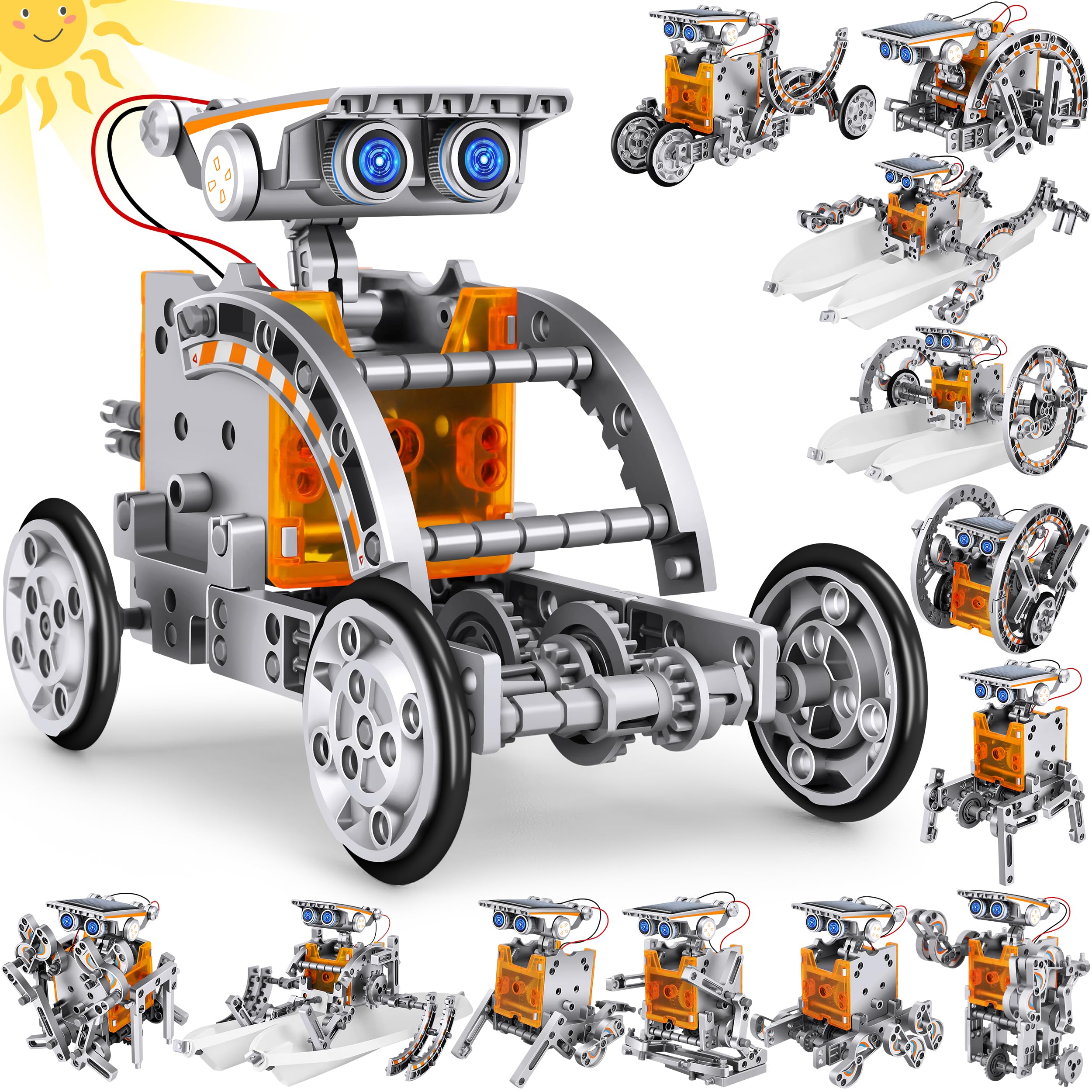 Bottleboom STEM 13-in-1 Education Solar Power Robots Toys for Boys Age 8-12, Educational Toy Science Kits for Kids Experiment Robotics Set Birthday Gifts for 8 9 10 11 12 Years Old