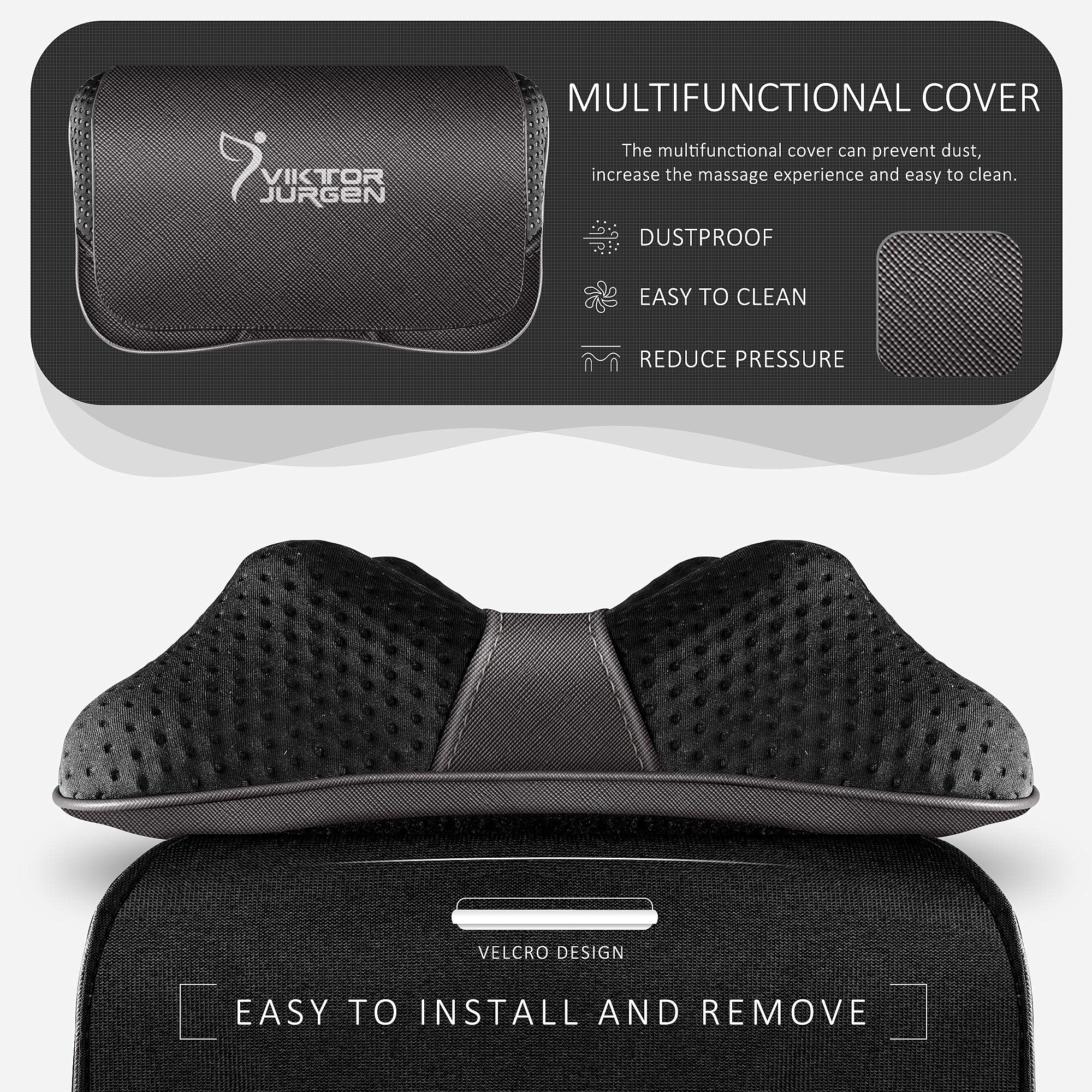 VIKTOR JURGEN Fathers Day Dad Gifts, Shiatsu Back Massager with Heat – Deep Tissue Massage for Neck, Shoulder, Back Pain Relief, Electric Kneading 3D Massage Pillow Gifts for Men Women Mom, Christmas