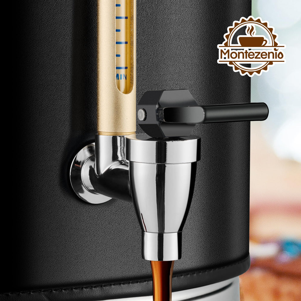 50-Cup Commercial Coffee Urn Stainless Steel Double Insulated Coffee Maker with Percolator System & Temp Control Function - Ideal for Events, Offices
