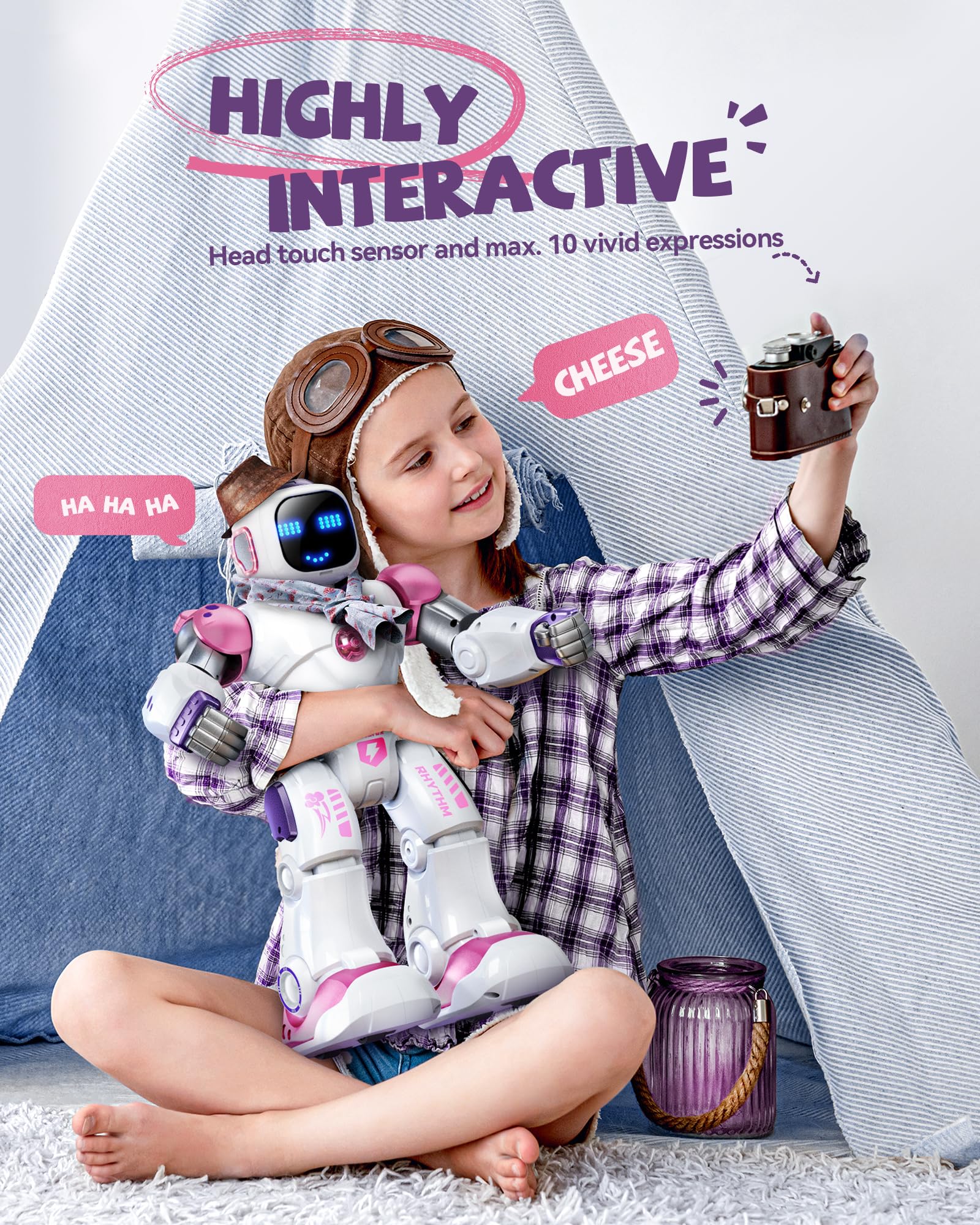Ruko 1088 Smart Robots for Kids, Large Programmable Interactive RC Robot with Voice Control, APP Control, Present for 4 5 6 7 8 9 Years Old Kids Boys and Girls