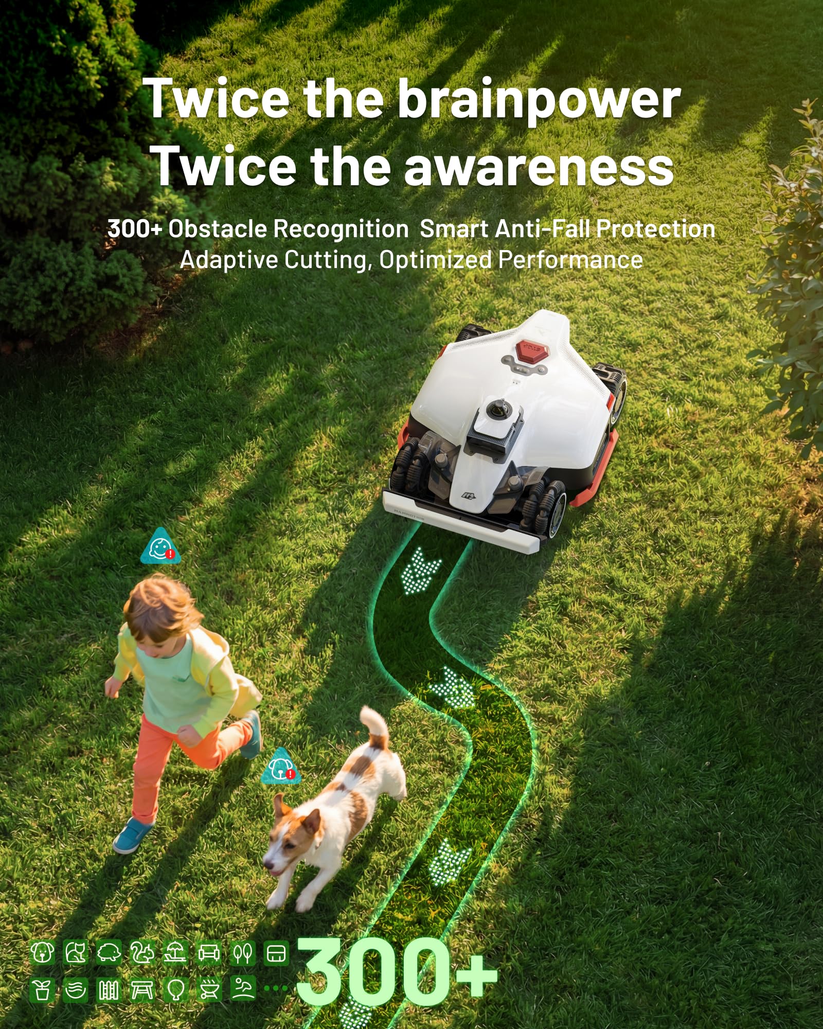 Mammotion LUBA 3 AWD 5000H Robot Lawn Mower for 1.25 Acres, 360° LiDAR+NetRTK+AI Vision Tri-Fusion Positioning, All-Wheel-Drive for 80% Slopes, 50 Multi-Zone Management, Cutting Height 2.2"-4.0"