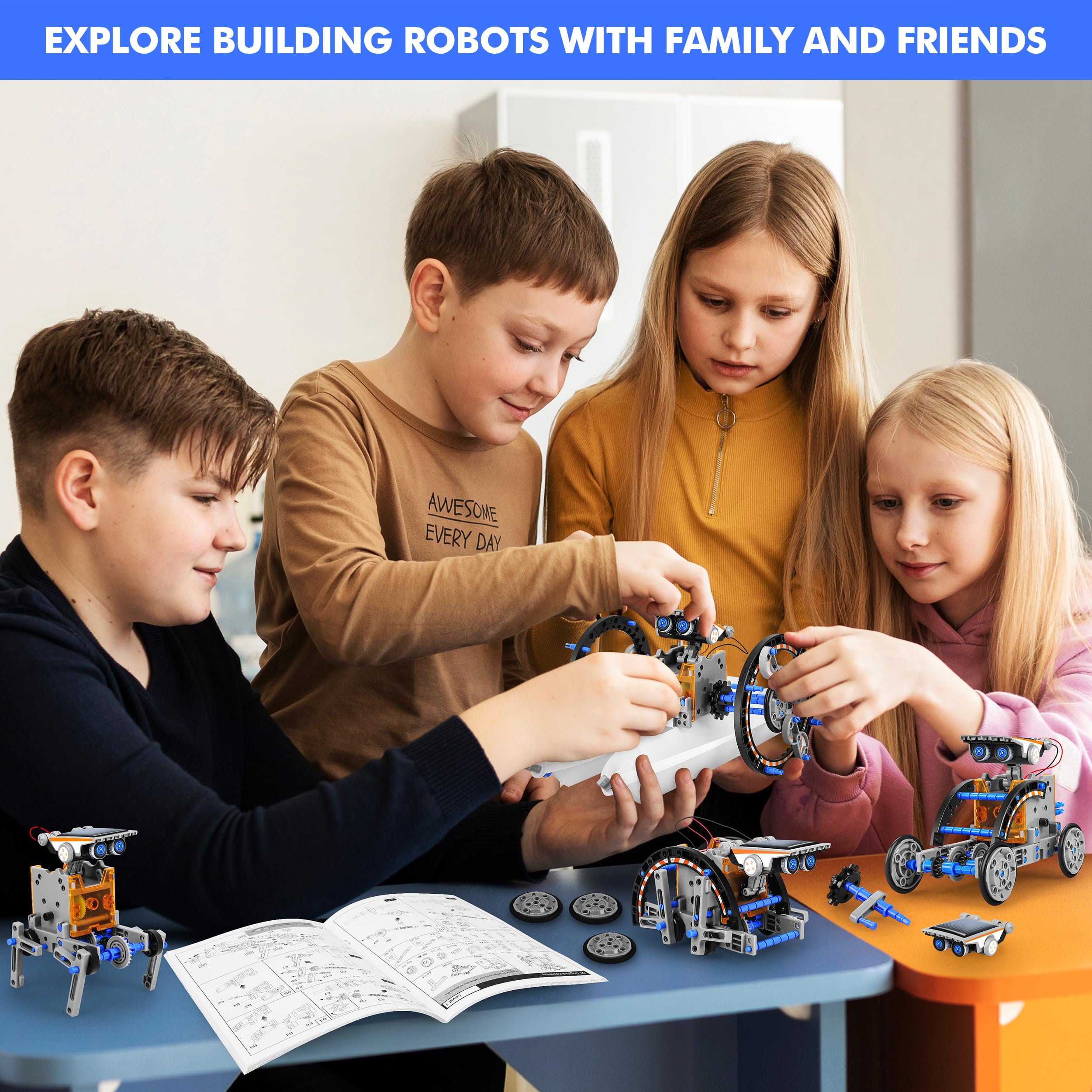 Bottleboom STEM 13-in-1 Education Solar Power Robots Toys for Boys Age 8-12, Educational Toy Science Kits for Kids Experiment Robotics Set Birthday Gifts for 8 9 10 11 12 Years Old