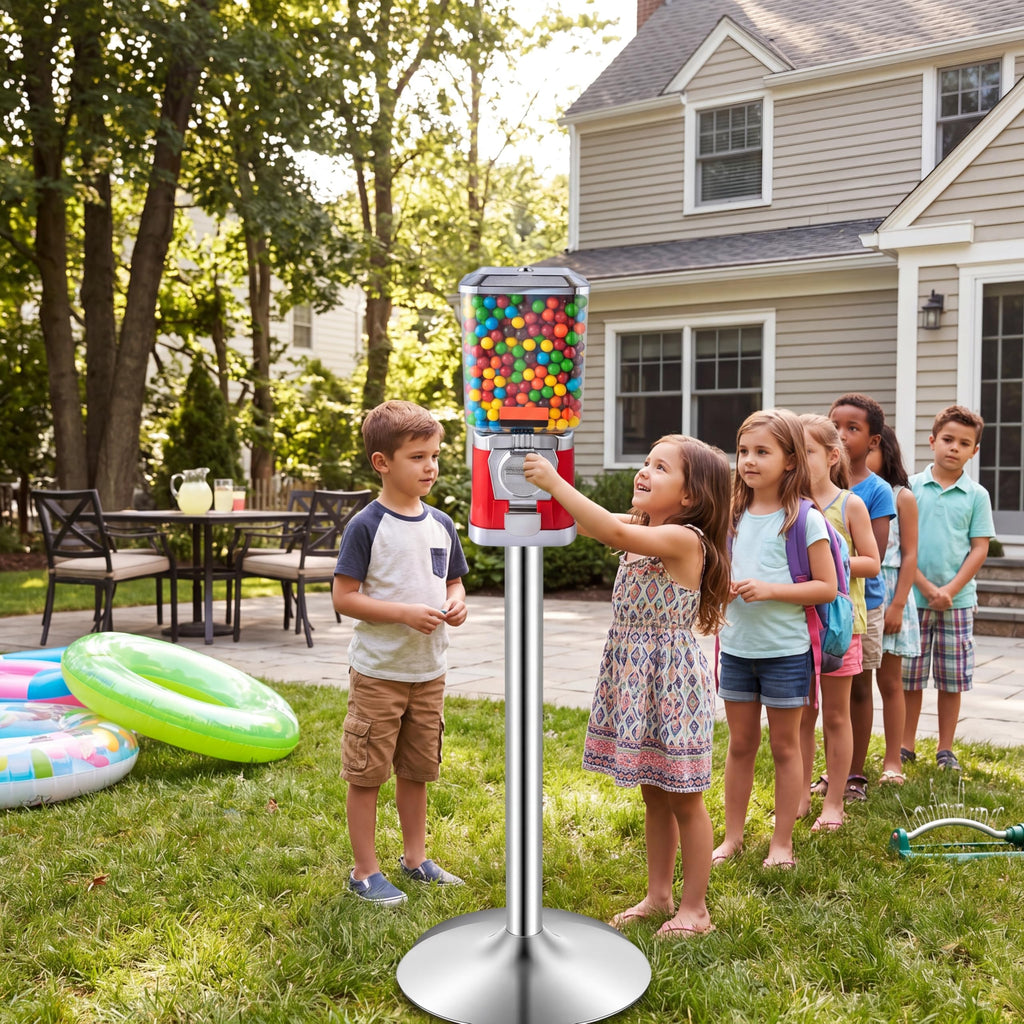 Maxdot Double Metal Stand for Gumball Machine Candy Popcorn Vending Specially Made for 2 Small Candy Machines Cast Iron 28” Tall with 18” Round Base Replacement Part, Black Only The Stand
