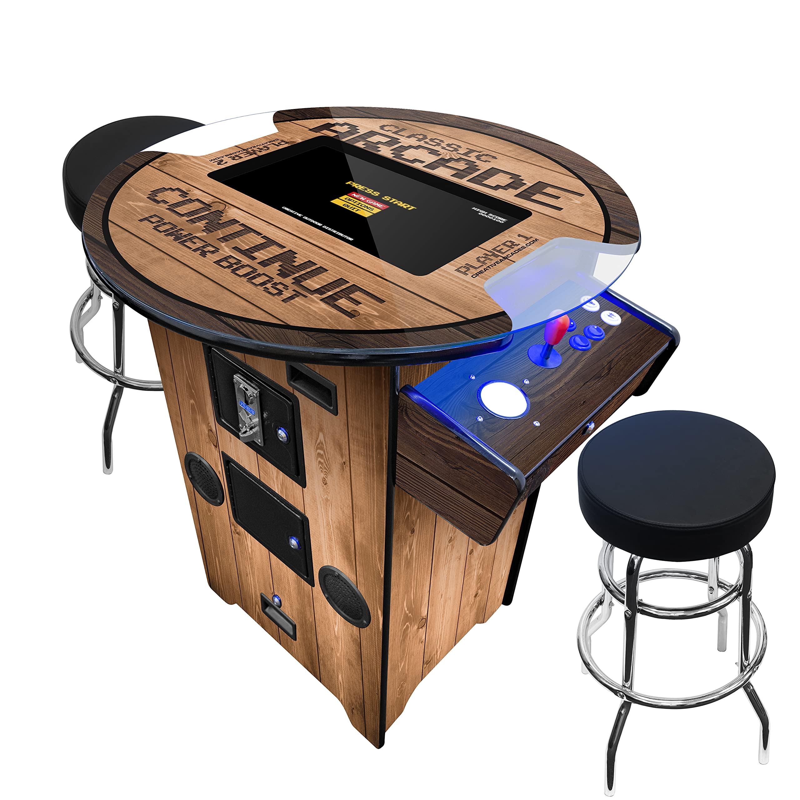 Creative Arcades Full-Size Commercial Grade Machine -Pub Style Arcade Table for 2 Player Cabinet for Home, 412 Games, Multiplayer Control Panel and Screen Size 22 inch.