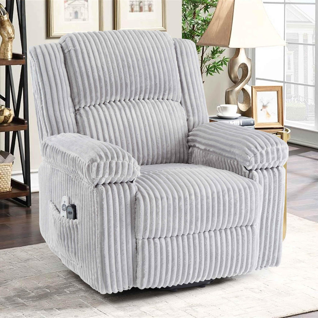 GarveeHome Power Lift Recliner Chair - Heat and Massage, PU Leather Electric Lift Recliner for Elderly & Mobility Impaired，Reclining Sofa with Side Pocket for Living Room