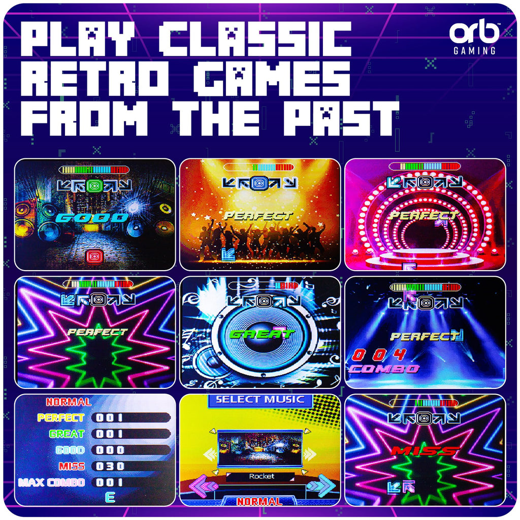 Mini Arcade Machine, 240 Built-in 8-Bit Games, 2.5” Full Colour Screen, 8-Way Joystick, Handheld Retro Games Console – Orb Gaming by ThumbsUp!