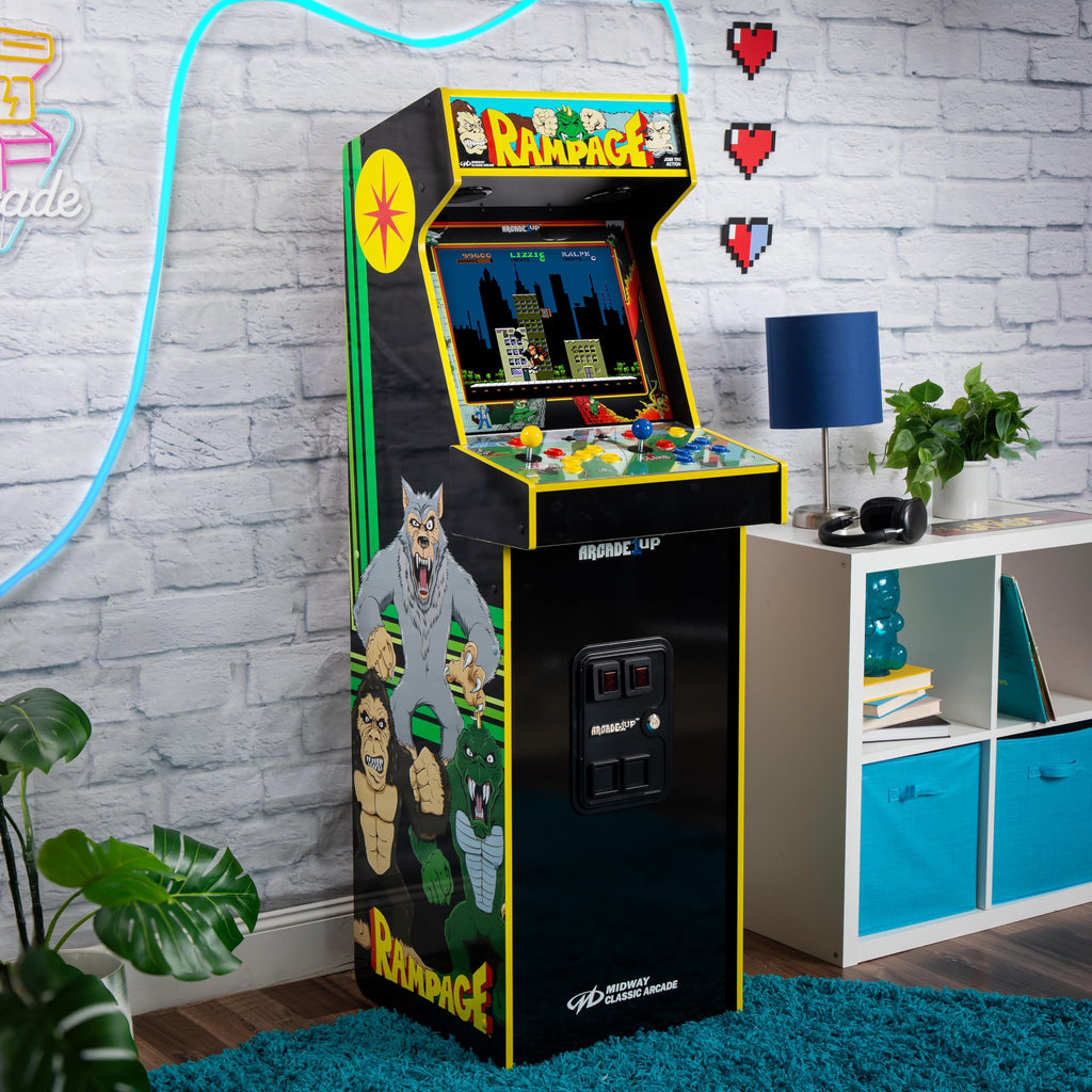 ARCADE1UP Rampage/Joust Deluxe Arcade Machine, Includes 14 Classic Midway Games with WiFi Leaderboards, Light-Up Marquee & Redesigned Cabinet