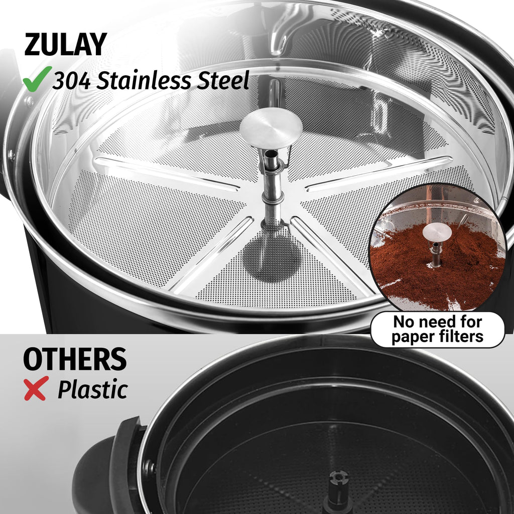 Zulay Kitchen 50 Cups Commercial Grade Coffee Maker Hot Water Urn - Percolator With Double-Wall Stainless Steel, Quick Brew, Stays Hot for Tea & Beverage at Events & Catering - Silver