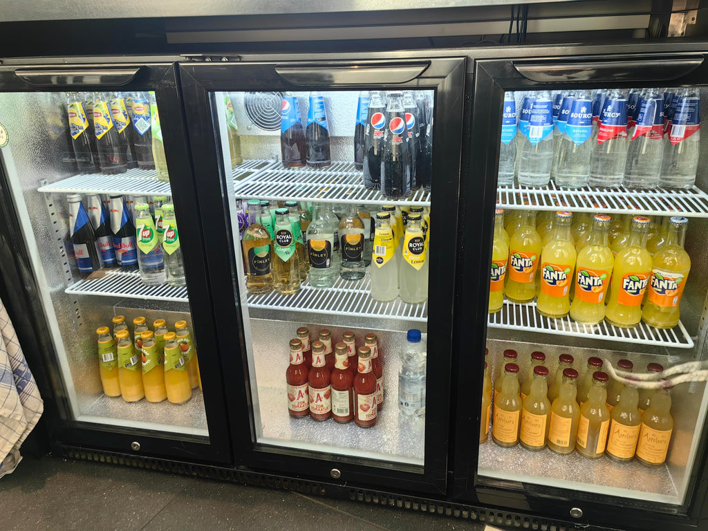 BODEGACOOLER Commercial Beverage Refrigerator with Glass Door,12.5 Cu.Ft Display Merchandiser Drink Refrigerator,Upright Commercial Bar Fridge,Display Drink Cooler,Soft LED Light,Romovable Shelves