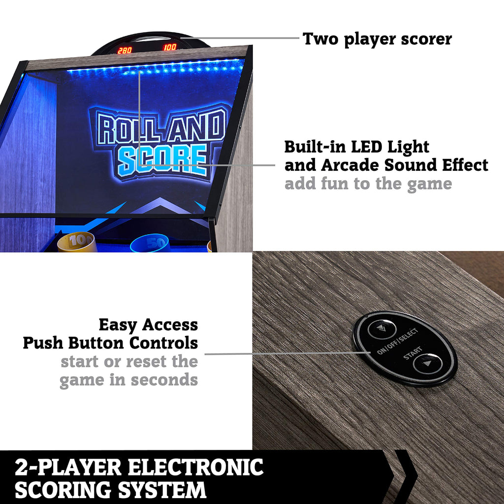 Hall of Games Roll & Score Multiple Styles Arcade Game Collection, Durable & Stylish Designs with Game Balls, Perfect for Family Game Rooms
