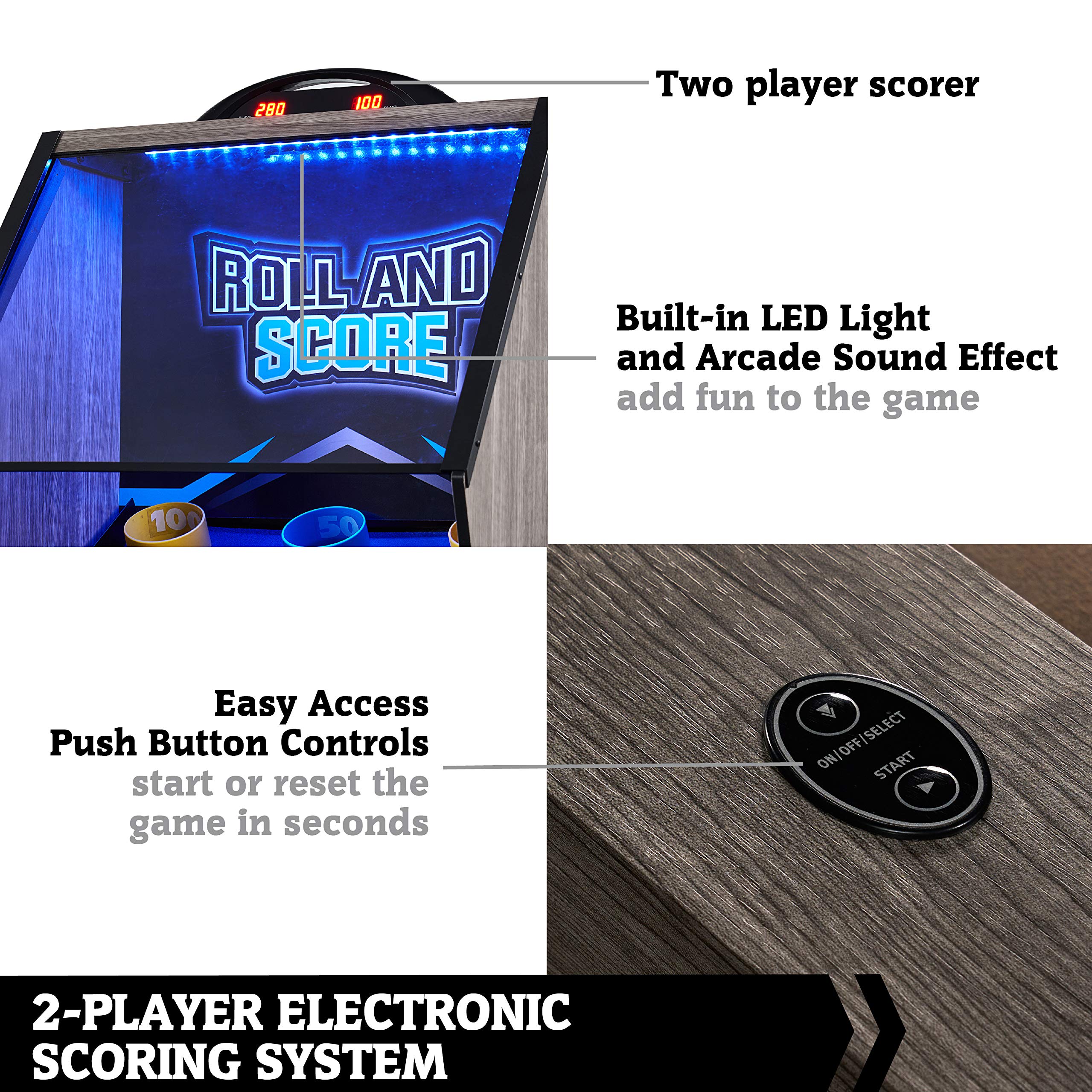 Hall of Games Roll & Score Multiple Styles Arcade Game Collection, Durable & Stylish Designs with Game Balls, Perfect for Family Game Rooms