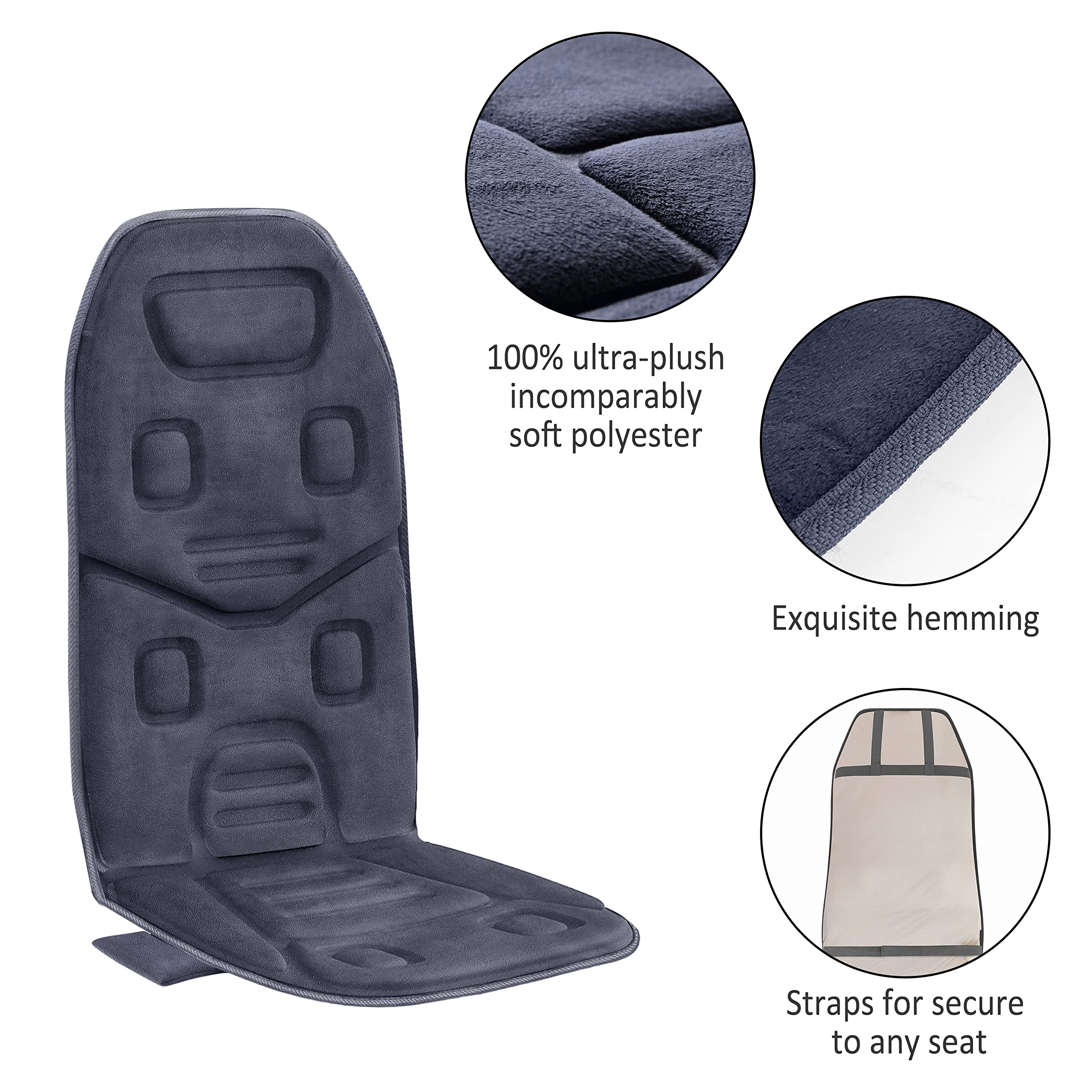 COMFIER Vibration Back Massager Seat Cushion with Heat,Father Day Dad Gifts for Men,10 Motors Massage Chair Pad,Chair Massager for Pain Relief at Office/Home, Father Day Gift