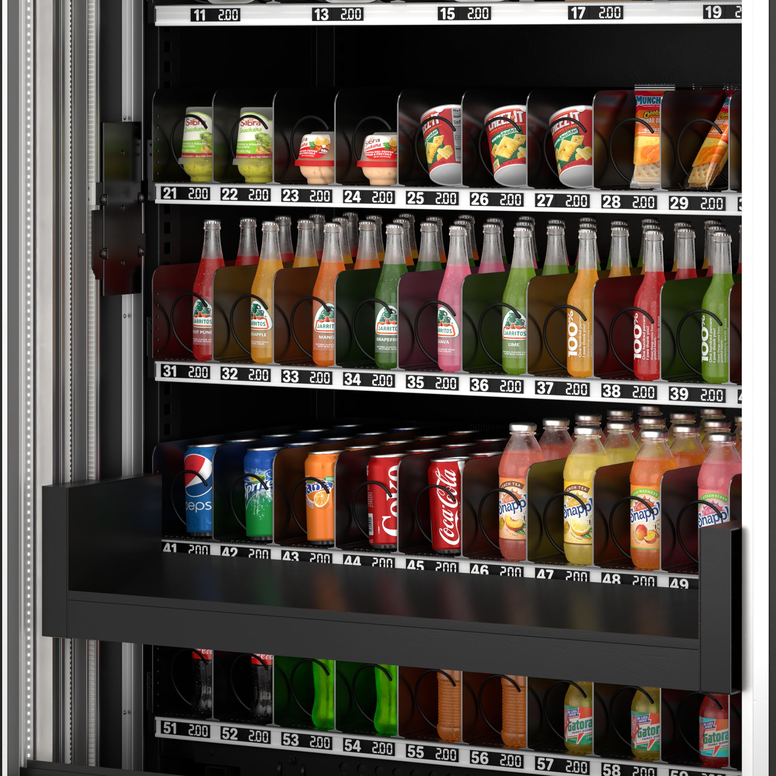 KoolMore Refrigerated Snack Vending Machine with 36 Slots Featuring a Credit Card Reader and Coin/Bill Acceptor in Black (KM-VMR-30-BCR)