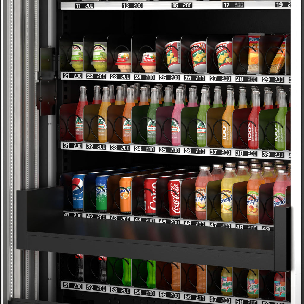 KoolMore Refrigerated Snack Vending Machine with 36 Slots Featuring a Credit Card Reader and Coin/Bill Acceptor in Black (KM-VMR-30-BCR)