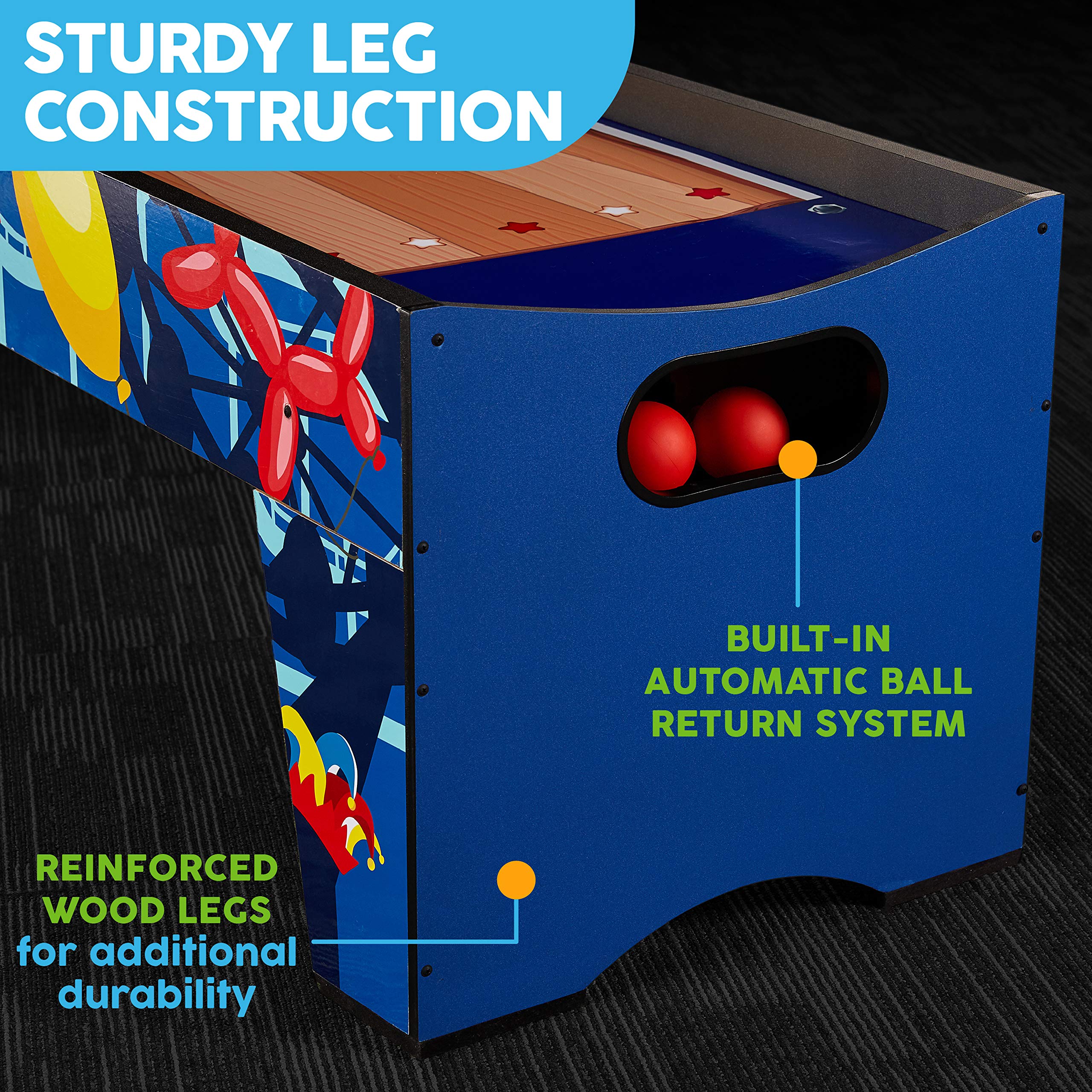 MD Sports Roll & Score Arcade Game, 87" Durable Electronic Scoring with Sound Effects and Game Balls, Perfect for Family Game Rooms