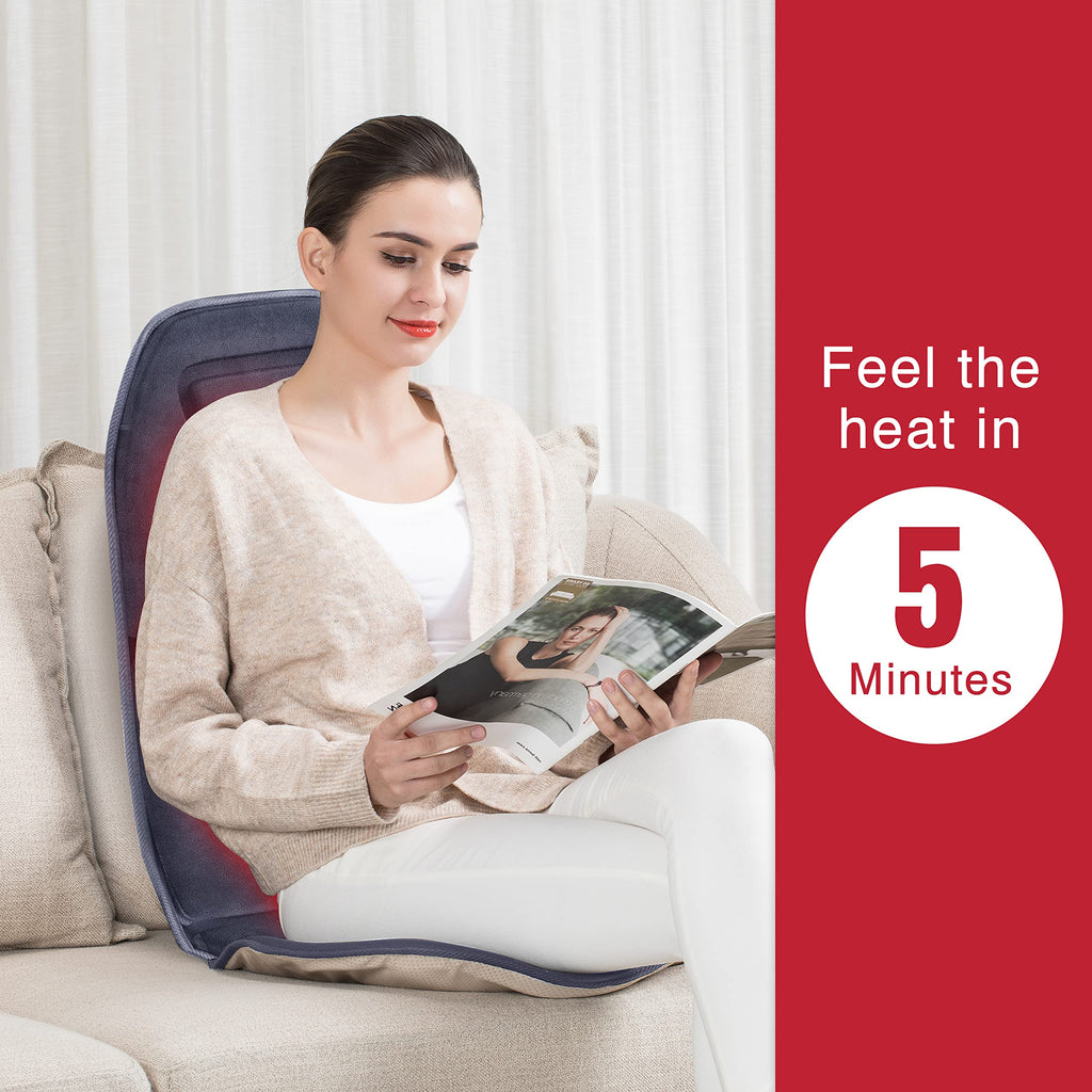 COMFIER Vibration Back Massager Seat Cushion with Heat,Father Day Dad Gifts for Men,10 Motors Massage Chair Pad,Chair Massager for Pain Relief at Office/Home, Father Day Gift