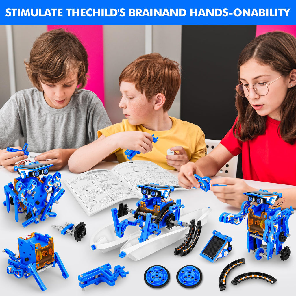 Bottleboom STEM 13-in-1 Education Solar Power Robots Toys for Boys Age 8-12, Educational Toy Science Kits for Kids Experiment Robotics Set Birthday Gifts for 8 9 10 11 12 Years Old