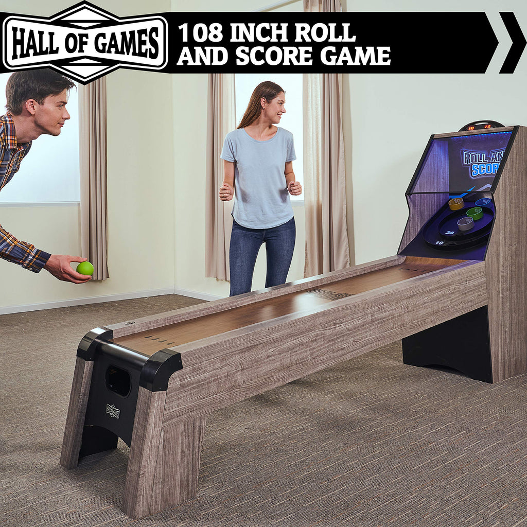 Hall of Games Roll & Score Multiple Styles Arcade Game Collection, Durable & Stylish Designs with Game Balls, Perfect for Family Game Rooms