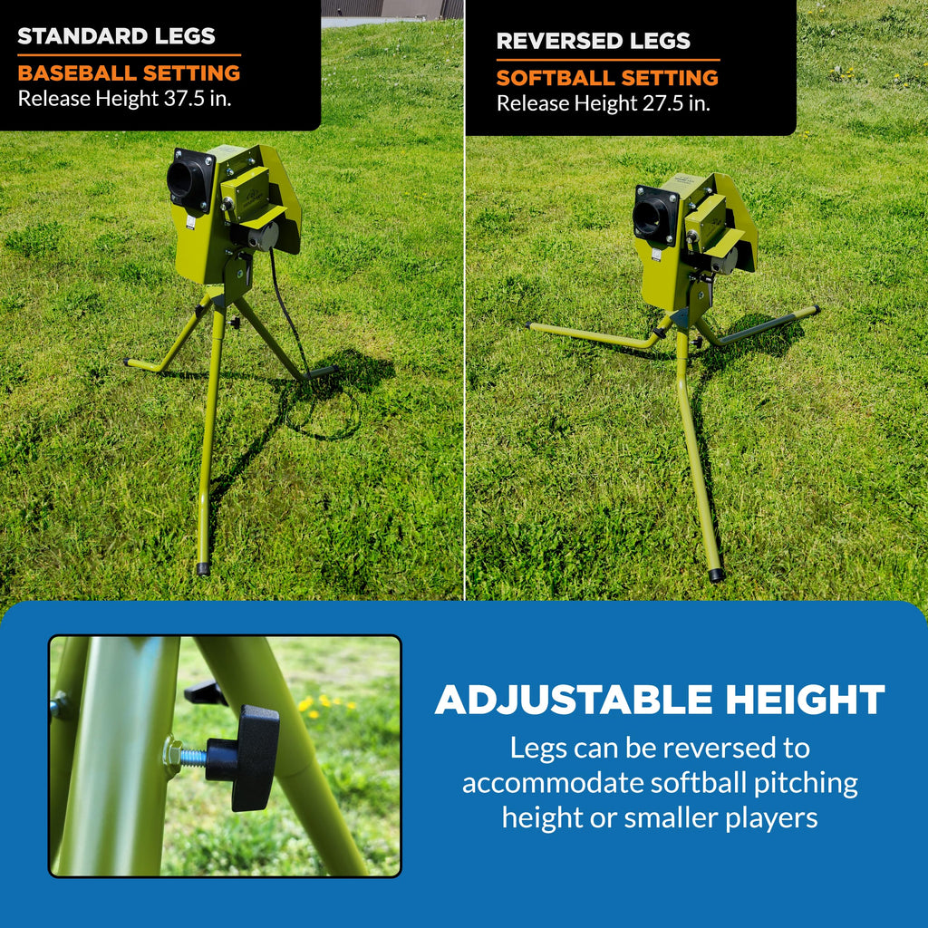 Mound Yeti Baseball Softball Pitching Machine, Youth and Adult Single Wheel Pitching Machine for Baseball and Softball, Training Equipment