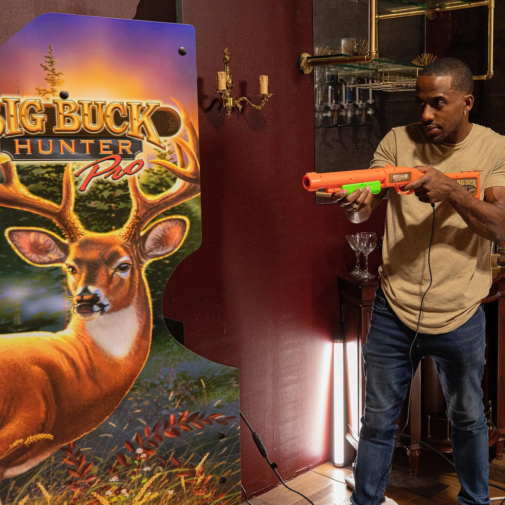 Arcade1Up Big Buck Hunter Pro Deluxe Arcade Machine for Home, 5-Foot-Tall Stand-up Cabinet, 4 Classic Games, and 17-inch Screen