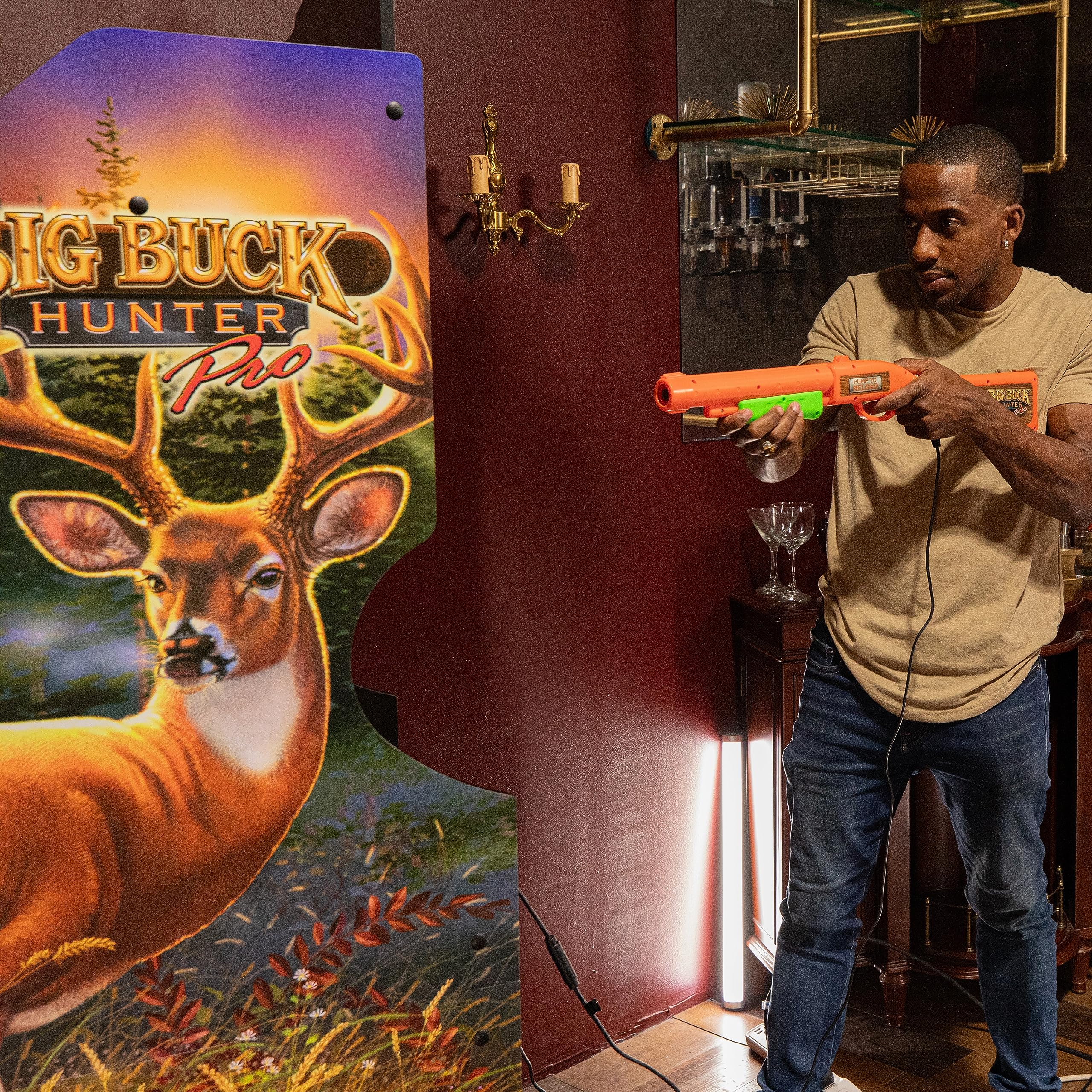 Arcade1Up Big Buck Hunter Pro Deluxe Arcade Machine for Home, 5-Foot-Tall Stand-up Cabinet, 4 Classic Games, and 17-inch Screen