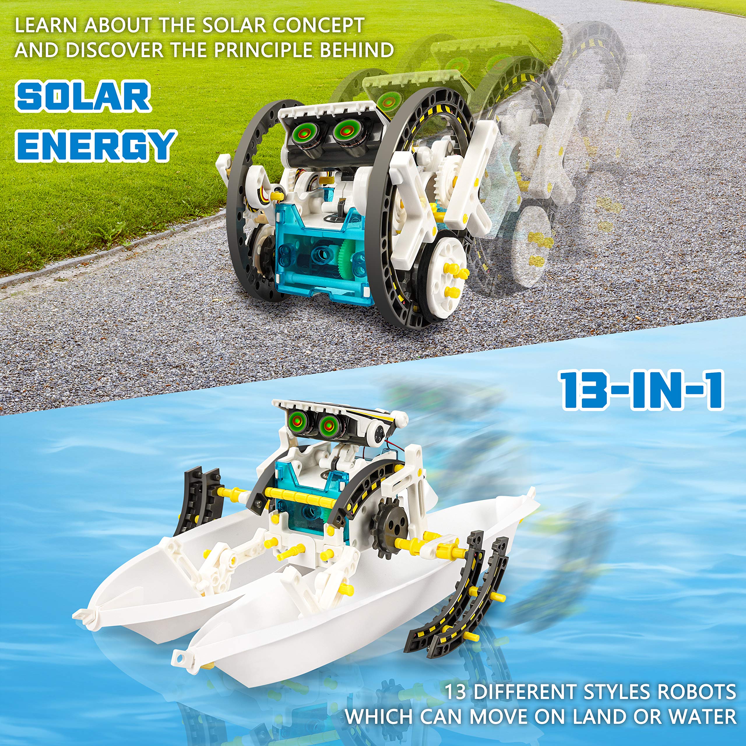 Bottleboom STEM 13-in-1 Education Solar Power Robots Toys for Boys Age 8-12, Educational Toy Science Kits for Kids Experiment Robotics Set Birthday Gifts for 8 9 10 11 12 Years Old